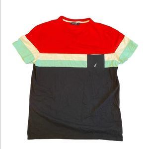 Color Block Nautica front pocket T-shirt size XL